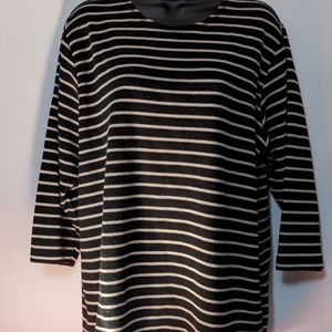 Women's Striped Shirt Black and Gold Size 2XL